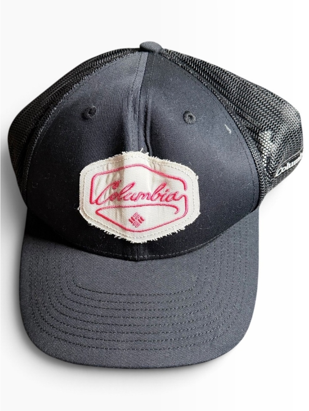 COLUMBIA women’s black pink trucker adjustable back hat NWT